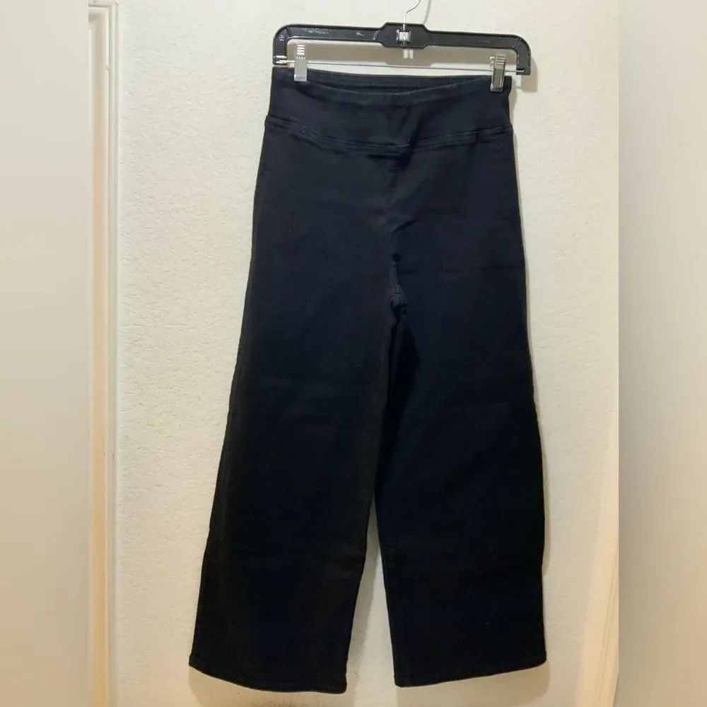 FRAME Jetset Wide Leg Super Stretch Wide Leg Size 1 Sheen Noir Jeans